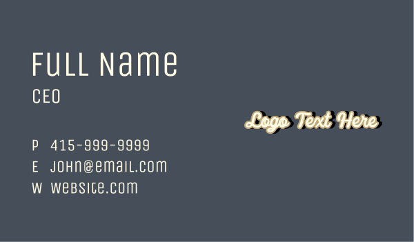 Generic Retro Wordmark Business Card Design Image Preview