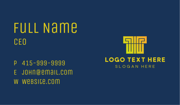 Corporate Gradient Letter T  Business Card Design Image Preview