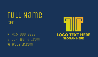 Corporate Gradient Letter T  Business Card