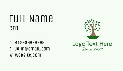 Natural Organic Tree  Business Card Image Preview