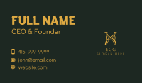 Elegant Golden Letter X Business Card Image Preview