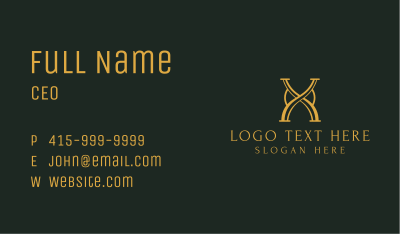 Elegant Golden Letter X Business Card Image Preview