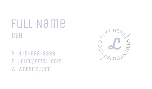 Elegant Round Cursive Letter Business Card Design Image Preview