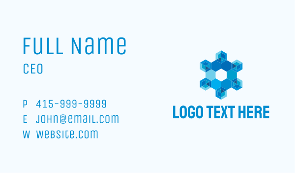 Geometric Hexagon Snowflake Business Card Design Image Preview
