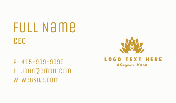 Gold Wellness Lotus Spa Business Card Design Image Preview