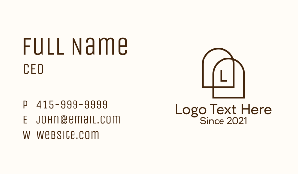 Minimalist Arch Letter Business Card Design Image Preview