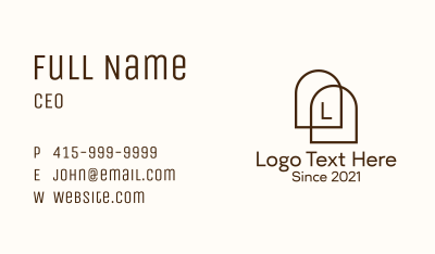 Minimalist Arch Letter Business Card Image Preview