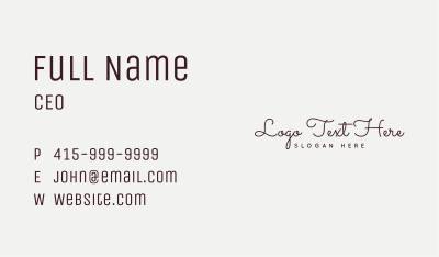 Signature Fashion Wordmark Business Card Image Preview