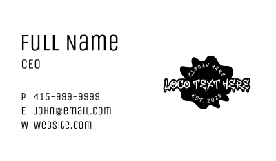 Black Ink Tattoo Wordmark Business Card Image Preview