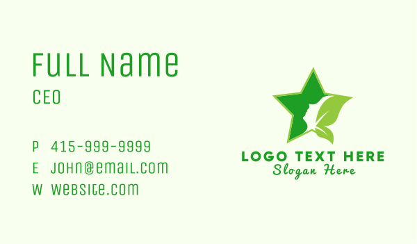 Star Natural Beauty Woman Business Card Design Image Preview