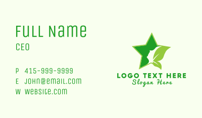 Star Natural Beauty Woman Business Card Image Preview