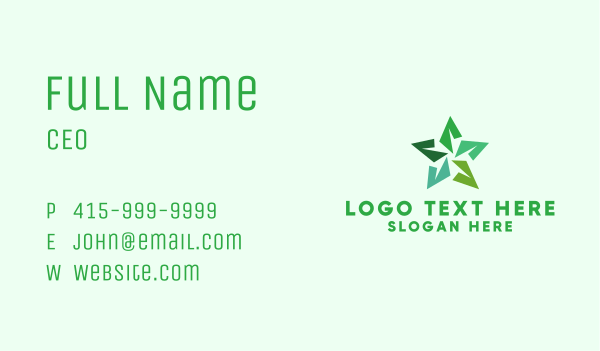 Green Star Plant Business Card Design Image Preview