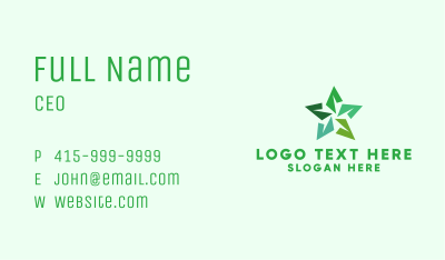 Green Star Plant Business Card Image Preview
