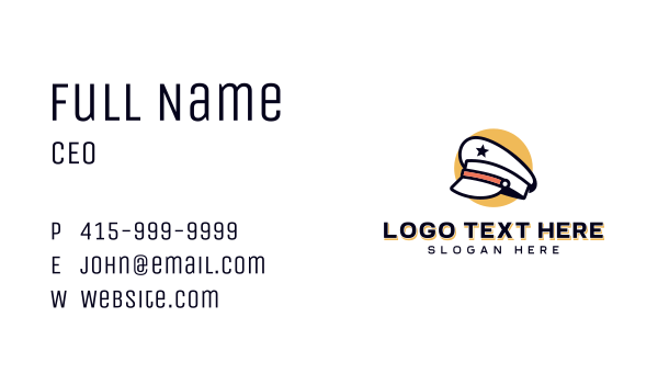 Captain Pilot Hat Business Card Design Image Preview