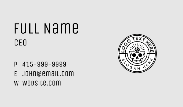 Hipster Hops Skull Business Card Design Image Preview