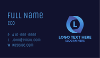 Blue Gradient Letter Business Card Image Preview