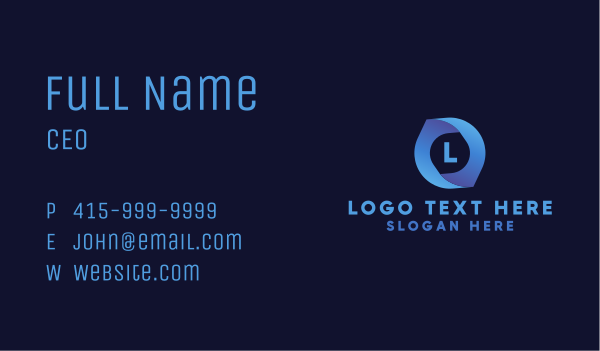 Blue Gradient Letter Business Card Design Image Preview