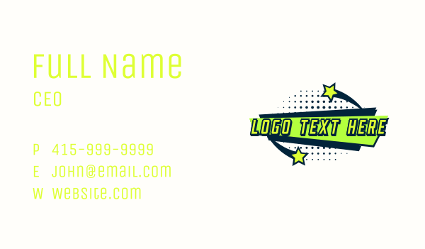Retro Star Banner Business Card Design Image Preview