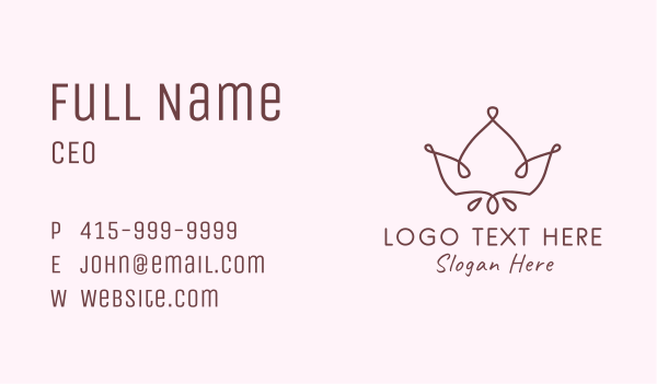 Elegant Crown Accessory Business Card Design Image Preview