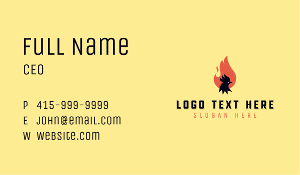 BBQ Flame Chicken Business Card Design Image Preview