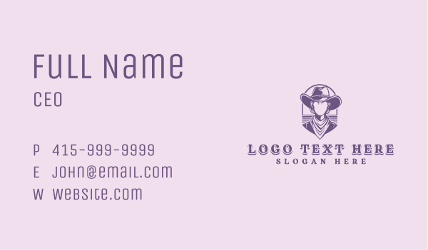 Cowgirl Texas Rodeo Business Card Design Image Preview