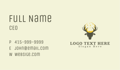 Night Moon Deer  Business Card Image Preview