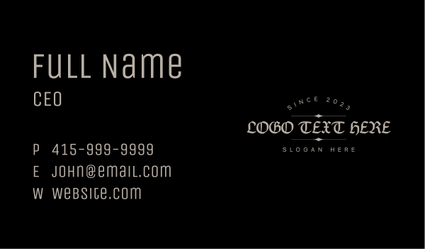 Ancient Gothic Wordmark Business Card Design Image Preview