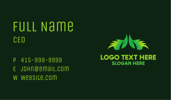 Green Eco Wings Business Card Design Image Preview