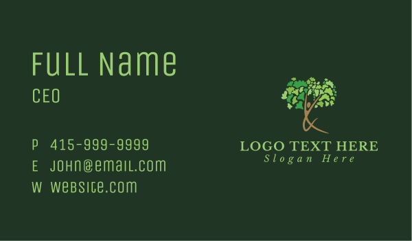 Human Yoga Tree Business Card Design Image Preview