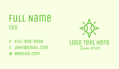Green Tennis Ball Star Business Card Image Preview