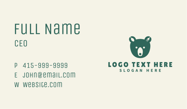 Green Bear Bistro Business Card Design Image Preview