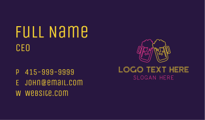 Neon Beer Bar Business Card Image Preview