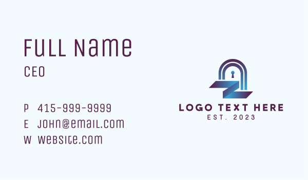 Padlock Letter Z Business Card Design Image Preview