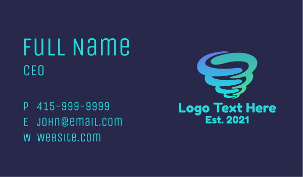 Gradient Tornado Cyclone Business Card Design Image Preview