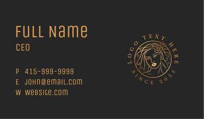 Golden Flower Lady Salon Business Card Image Preview