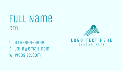 Blue Line Motion Letter A Business Card Image Preview