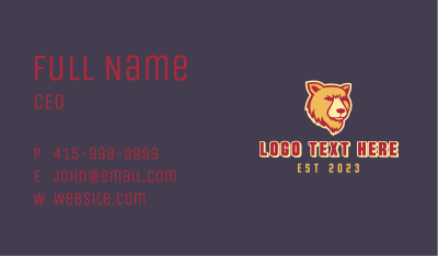 Wild Grizzly Bear Business Card Image Preview