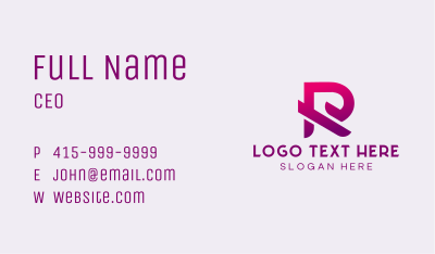 Corporate Business Letter R Business Card Image Preview