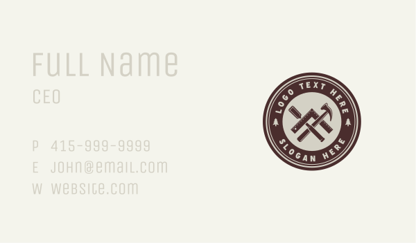 Carpentry Tool Emblem Business Card Design Image Preview