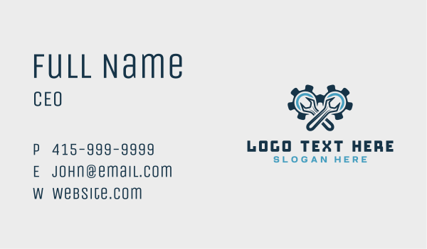 Gear Wrench Repair Business Card Design Image Preview