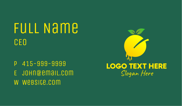 Organic Lemon Juice  Business Card Design Image Preview