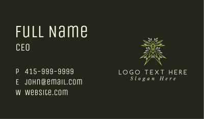Green Leaf Human Business Card Image Preview