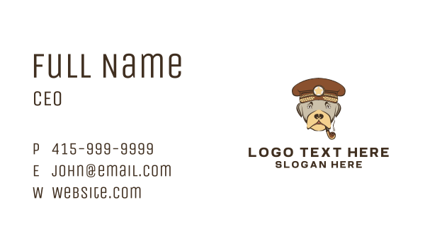 Dog Captain Mascot Business Card Design Image Preview