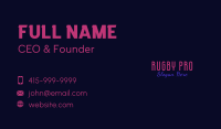 Night Club PUB Wordmark Business Card Design