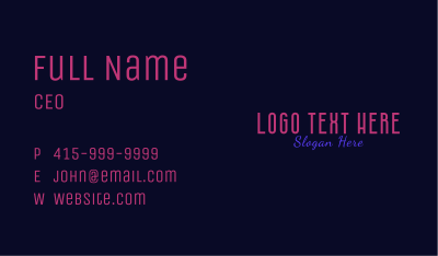 Night Club PUB Wordmark Business Card Image Preview