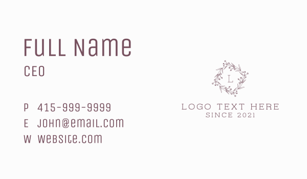 Daisy Wreath Decoration  Business Card Design Image Preview