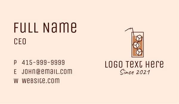 Iced Coffee Tea Business Card Design Image Preview
