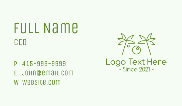 Tropical Minimalist Photography Business Card Design Image Preview