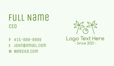 Tropical Minimalist Photography Business Card Image Preview