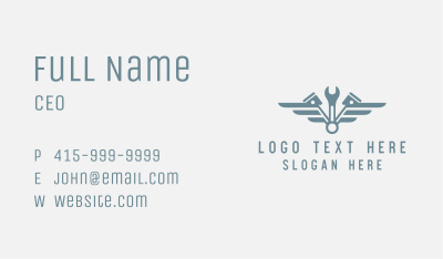 Piston Wrench Wings Business Card Image Preview